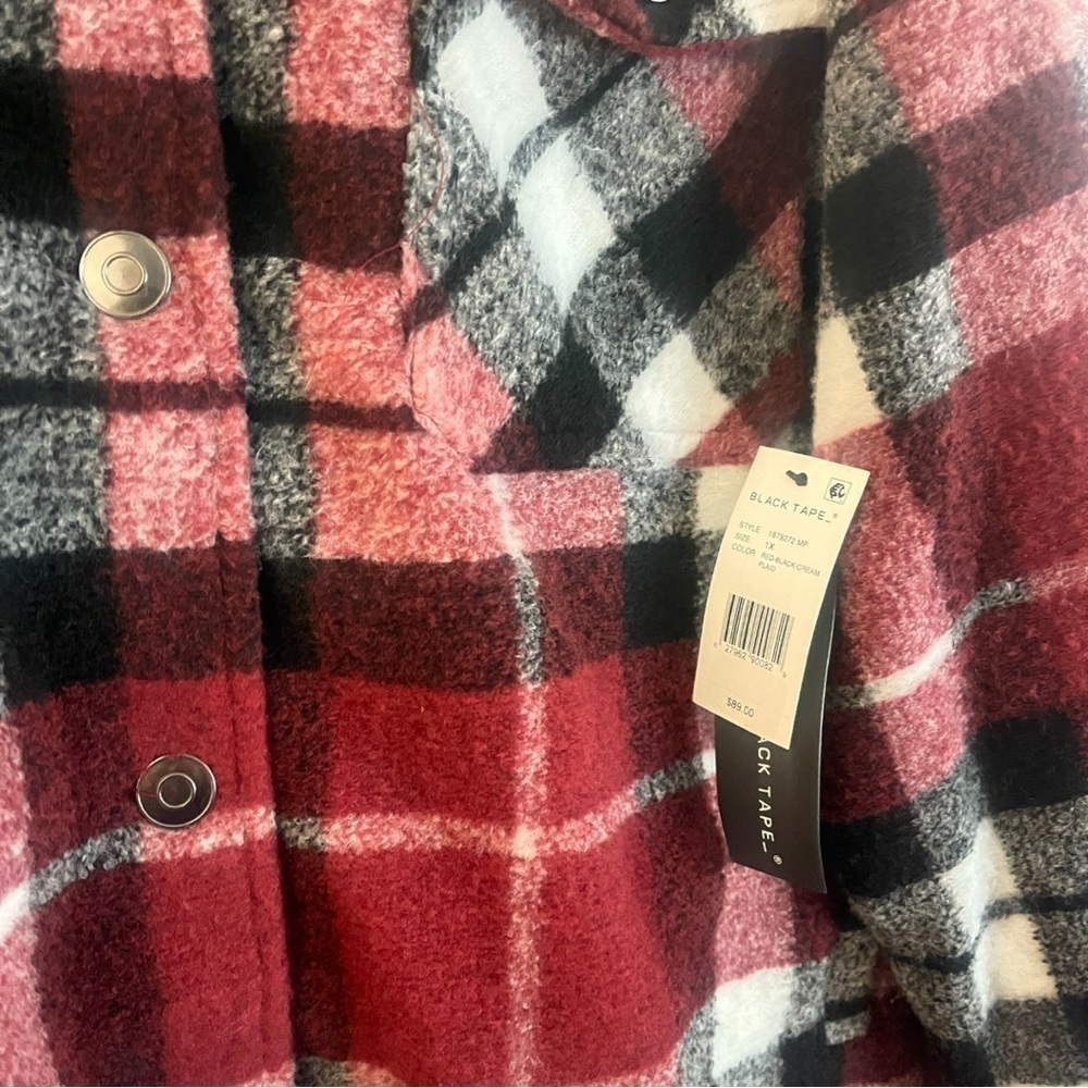 BLACK TAPE_ plaid trendy button up Jacket sizes 2X - Picture 4 of 4